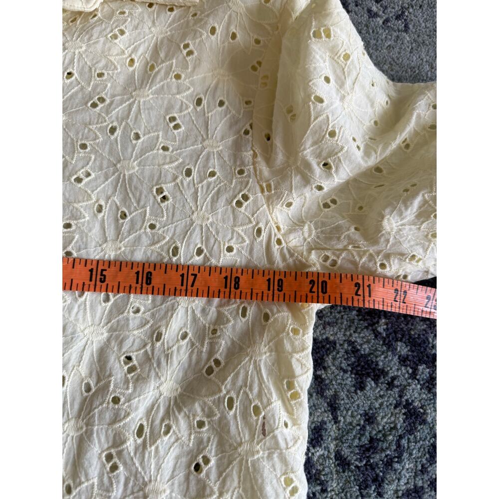 Seven Wonders Yellow Floral Eyelit Cutout Matching Set Preppy Summer Vacation - Picture 7 of 14